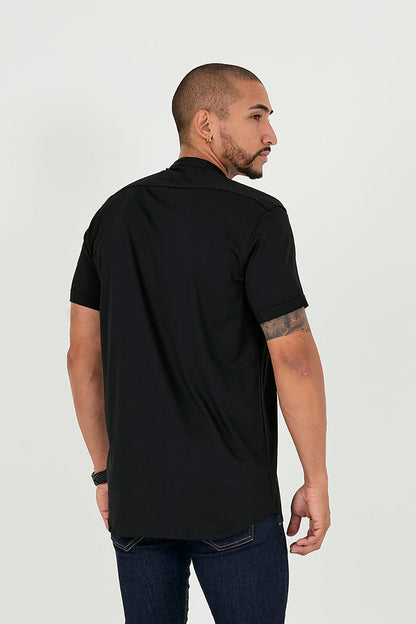 Camisa regular cuello neru negro