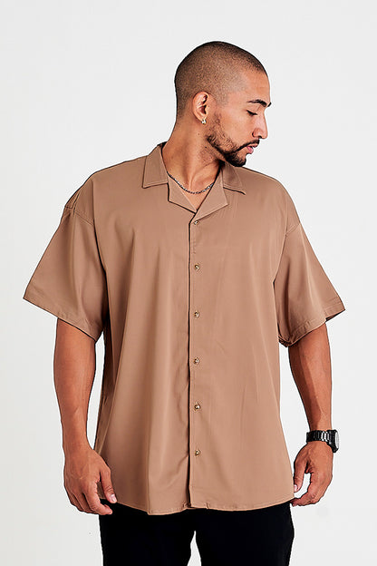 Camisa oversize café