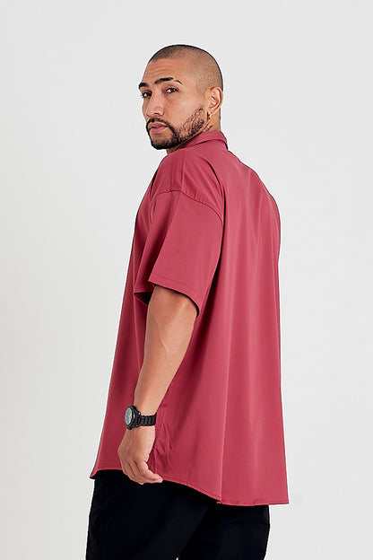 Camisa oversize vinotinto